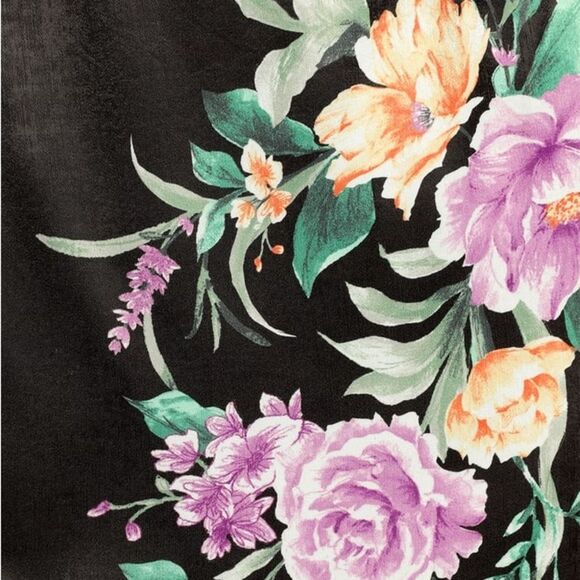 NWT Lulus Keepin' It Chic Black Floral Satin One-Shoulder Midi Dress Size Medium - Picture 8 of 14